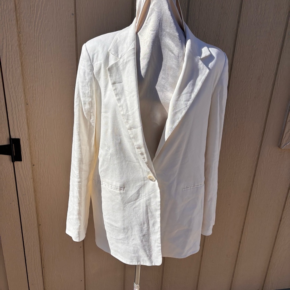 DKNY Oversized Fit Linen Blazer